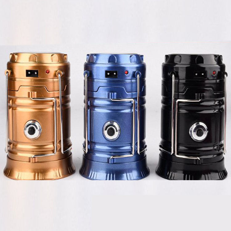 new solar charging type multifunctional telescopic camping lantern lantern outdoor camping tent lamp