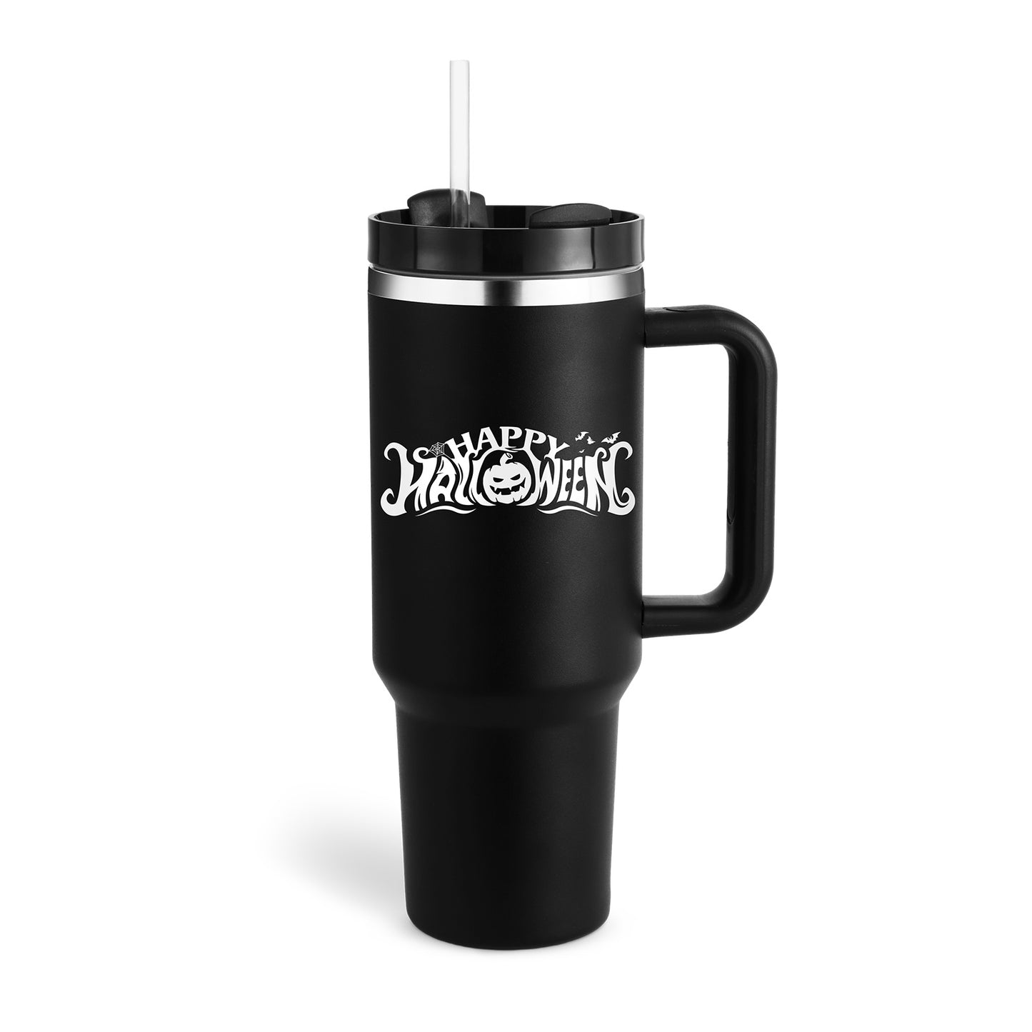 Tumbler With Handle Straw Insulated 40 Oz, Stainless Steel Spill Proof Vacuum Coffee Cup Tumbler With Lid Tapered Mug Gifts For Valentine Lover Suitable For Car Gym Office Travel